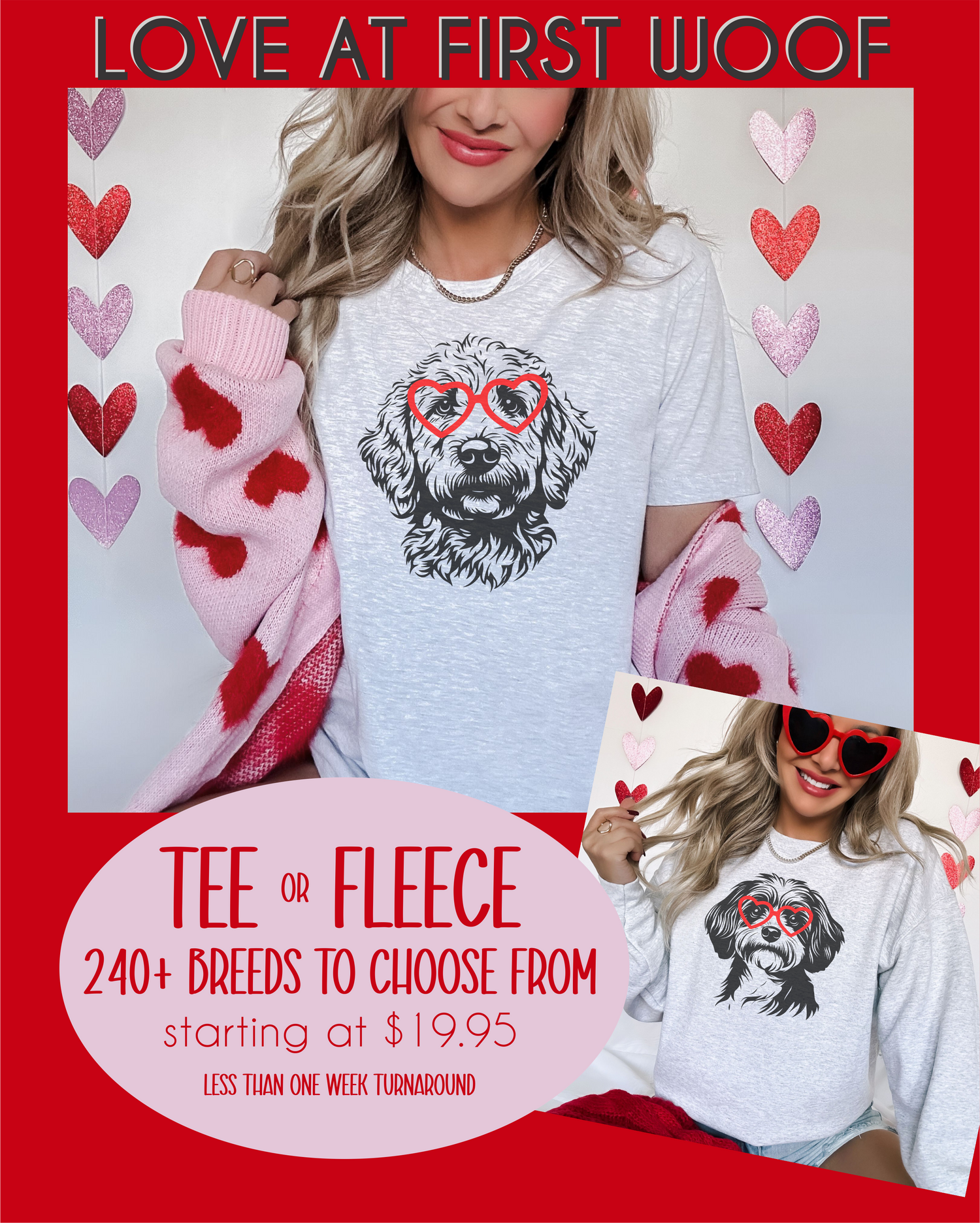 Love at First Woof {Tee &amp; Crewneck Fleece}