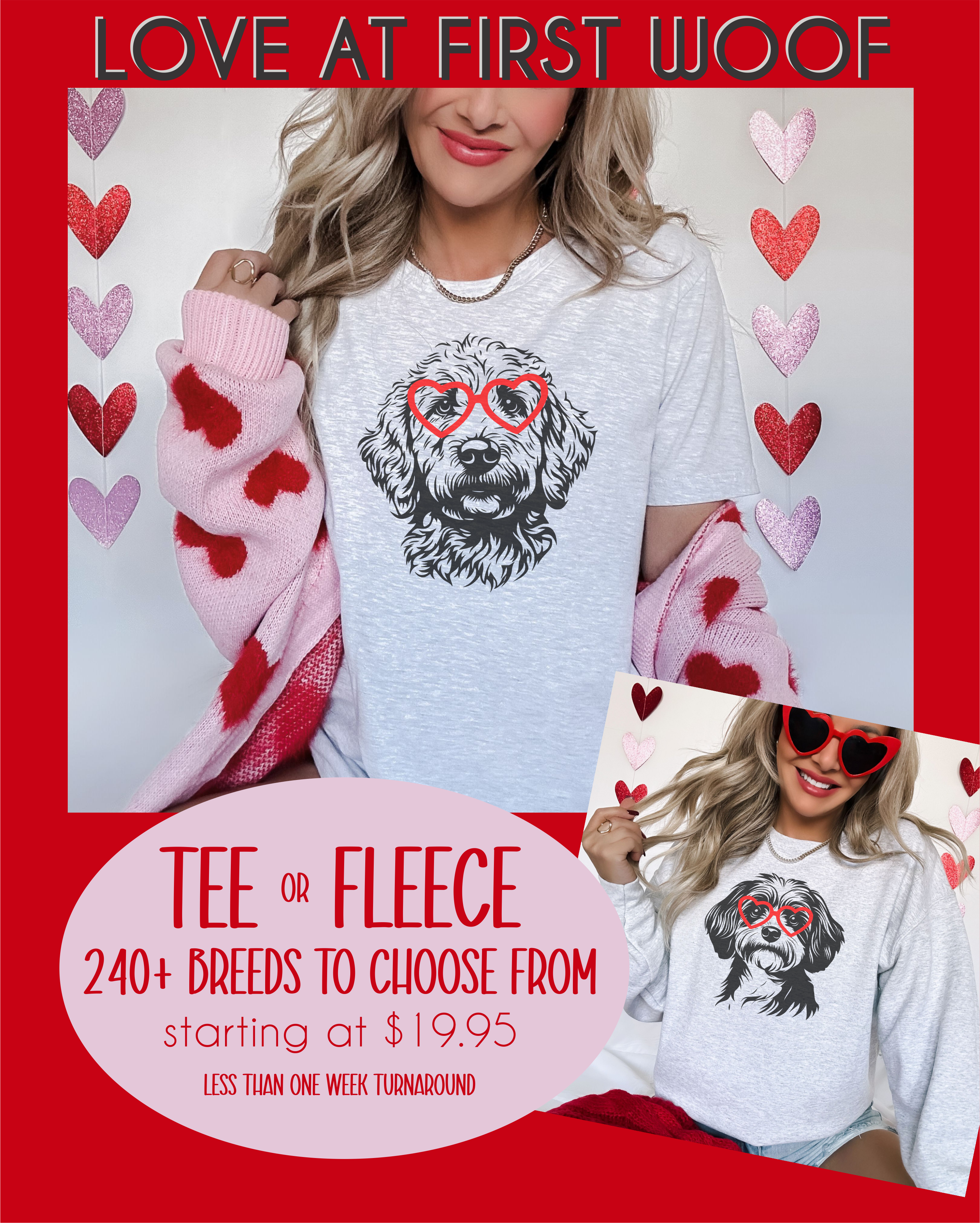 Love at First Woof {Tee &amp; Crewneck Fleece}