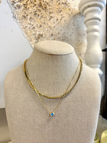 18K STAINLESS STEEL TARNISH FREE LAYERED NECKLACE