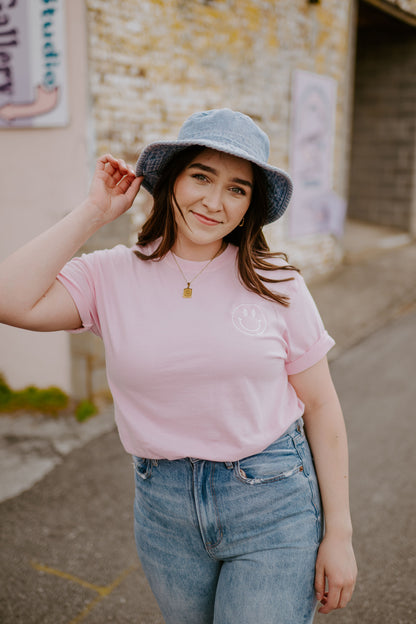 Smiley Face ~ 4 colors {Embroidered Comfort Colors}