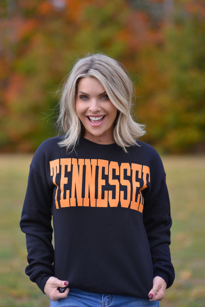 Dark Mode TENNESSEE Crewneck {orange ink}